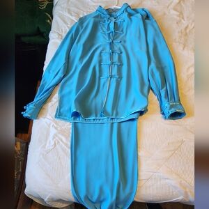 Elegant Blue Two-Piece Outfit